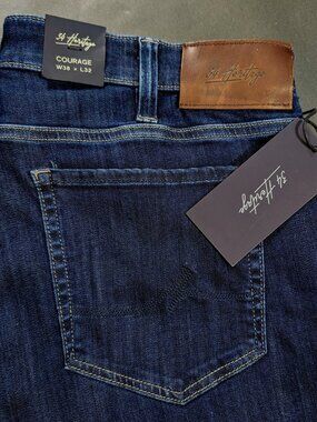 34 Heritage Courage Urban Dark Wash Blue Straight Jeans Size 38x32 Tencel Denim